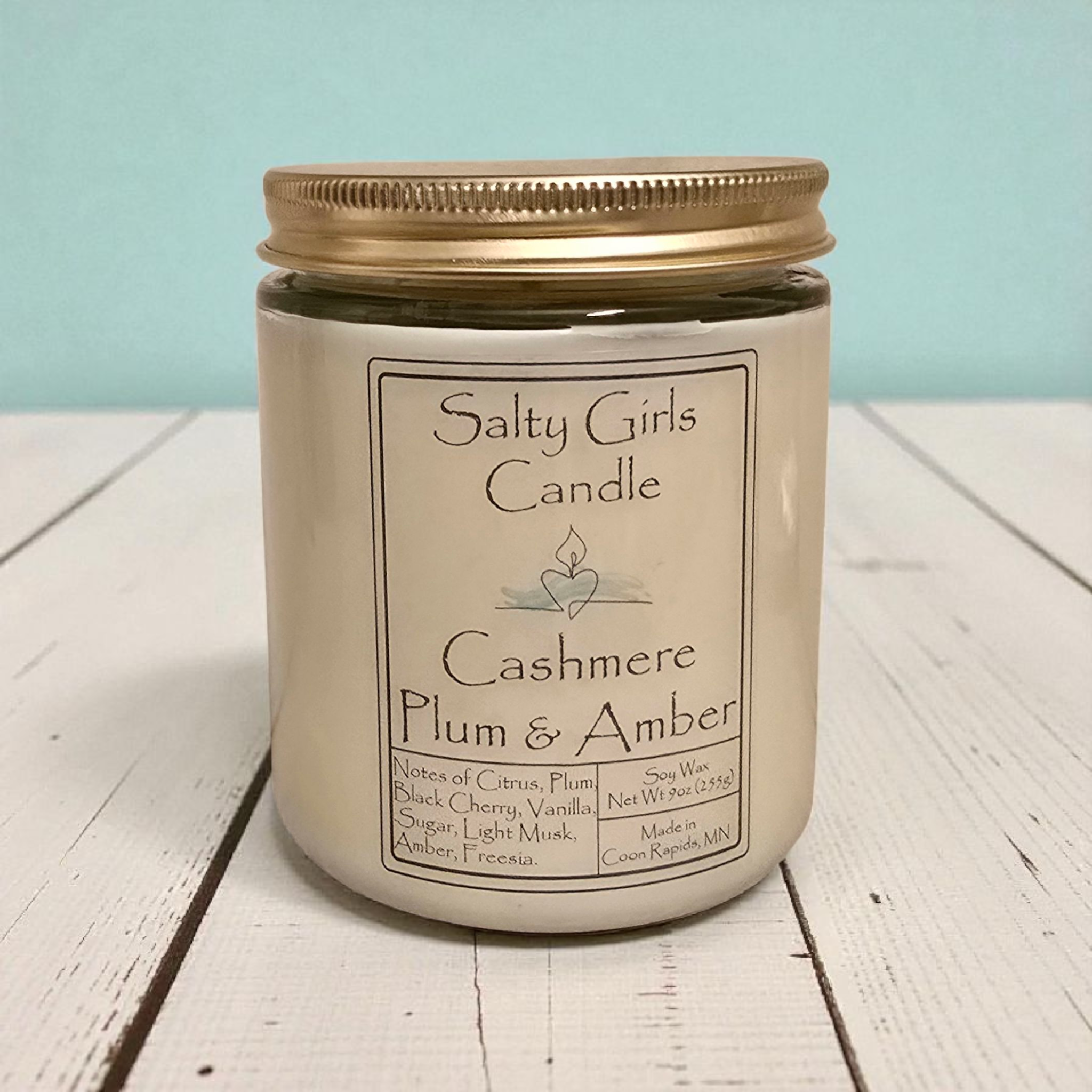 Cashmere Plum and Amber Soy Candle - 9oz